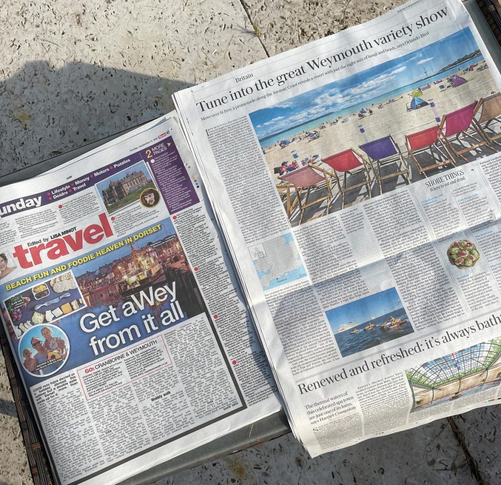 PR stories promoting Weymouth in national print publications